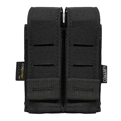 PORTA CARREGADOR D PISTOLA DUPLO LASER CUT - PRETO COMANFY