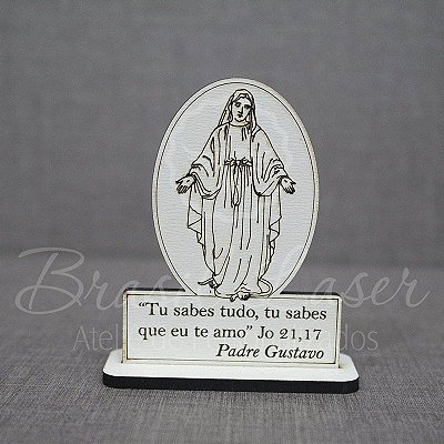50 Lembrancinhas Religiosas ( Nossa Senhora ) com 8 cm de altura no Mdf Branco