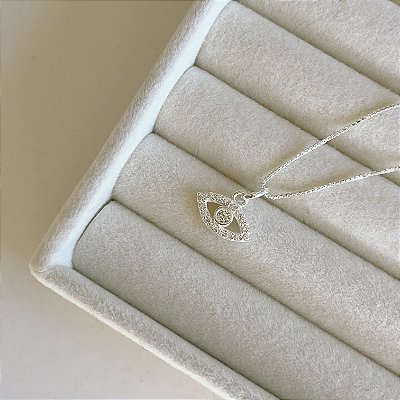 Colar Olho Cravejado – Prata 925