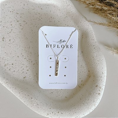 Colar Placa Amor - Prata 925