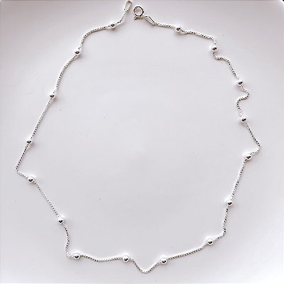 Choker Bolinhas Prata 925