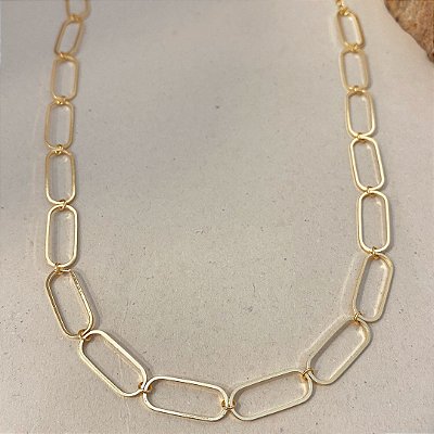 Choker Elos Lisos Banhado em Ouro 18k