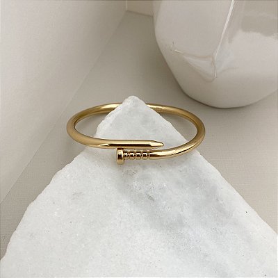 Bracelete Prego Inspiração Banhado em Ouro