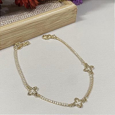 Pulseira Riviera Minimalista Alhambra Banhado Ouro