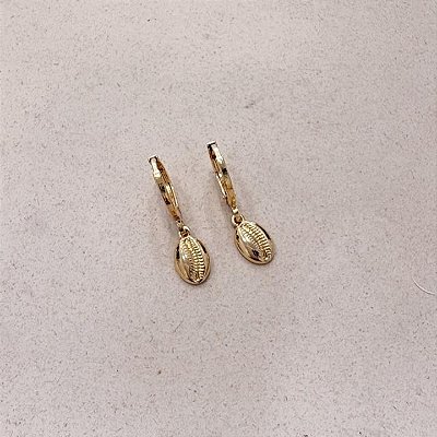 Argola Concha do Mar Banhado Ouro