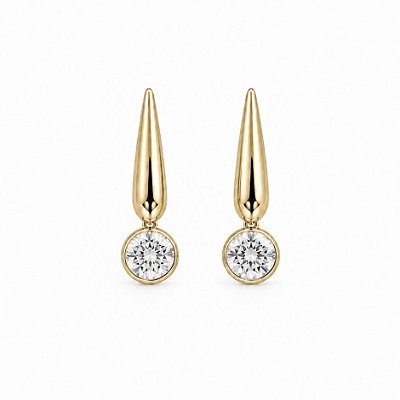 Brinco Pingente Ponto de Luz 7mm Banhado em Ouro