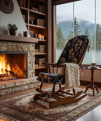 Cadeira De Balanço Florescer Azul 1,18/40 X 64 X 50 - Móveis De Gramado