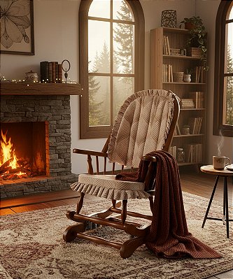 Cadeira De Balanço Veludo Escócia 1,18/40 X 64 X 50 - Móveis De Gramado