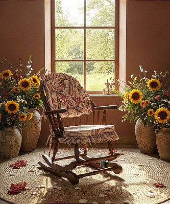 Cadeira de Balanço Chenile Bali 90/40 x 60 x 50 - Moveis De Gramado