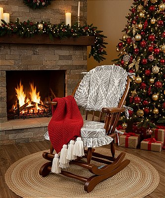 Cadeira de Balanço Frapê Cinza 90/40 x 60 x 50 - Moveis De Gramado