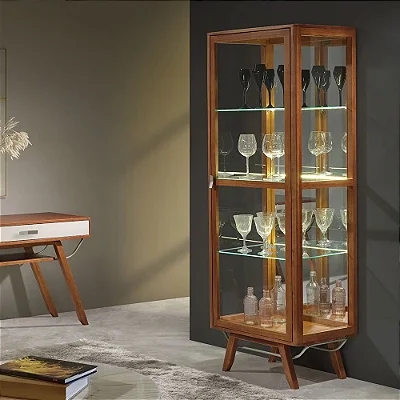 Cristaleira Florence 1 Porta Com Led 1,93 x 56 x 41 - Móveis 3D