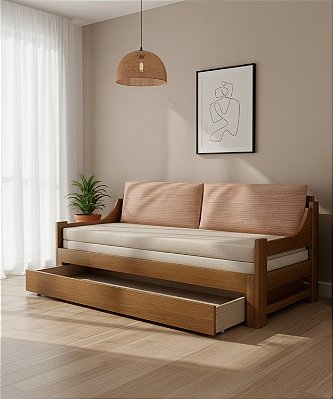Sofá Cama Tricama Madeira Maciça - Móveis de Gramado