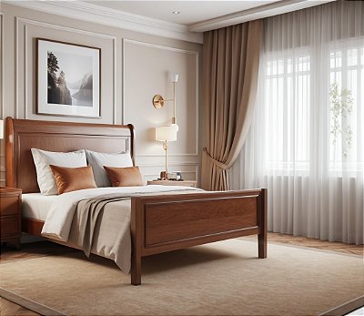 Cama de Madeira Maciça - Móveis de Gramado