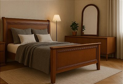 Cama de Madeira Maciça - Móveis de Gramado