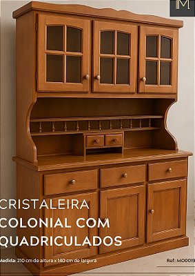 Cristaleira 2,10 x 1,40 x 50  - Móveis de Gramado