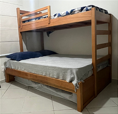 Cama de Casal Com Beliche Sem Bicama - Móveis de Gramado