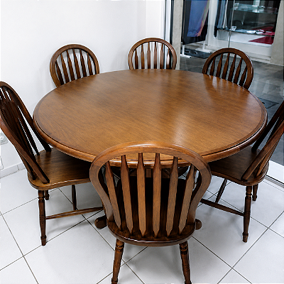 Sala de Jantar Gramado 1,60 x 1,60 - (06 Cadeiras) - Madeira Maciça - Moveis de Gramado