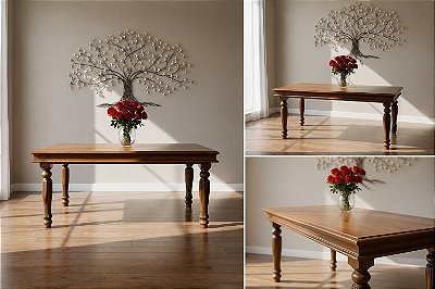 Mesa Retangular Montreal 1,60 x 90 - Madeira Maciça - Móveis de Gramado