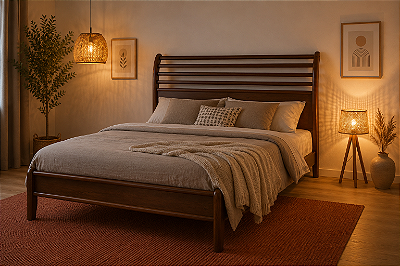 Cama Palito 1,90 x 1,40 - Madeira Maciça - Móveis de Gramado