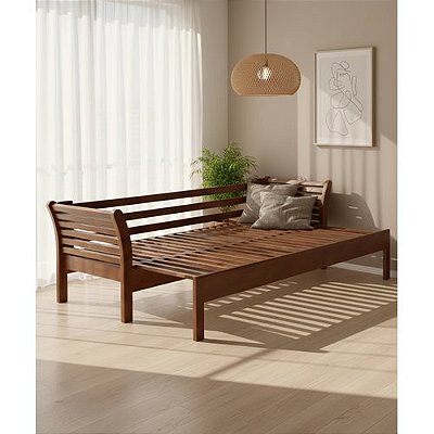 Sofá Cama Gravatal 1,90 x 1,00/1,60 Aberto - Madeira Maciça - Móveis de Gramado