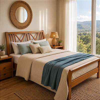 Cama Berlim 1,60 x 2,00 - Madeira Maciça - Móveis de Gramado
