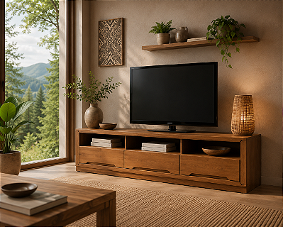 Rack Canela 1,80 x 50 x 55 - (03 Gavetas Medidas Normais) - Móveis de Gramado