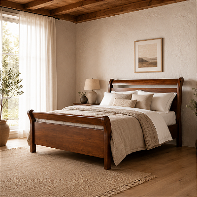 Cama Ethel 80 x 1,90 - Madeira Maciça - Móveis de Gramado