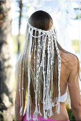 Tiara Headband em Macramê Artesanal para Noivas Personalizada