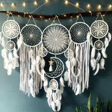 5 peças de filtro dos sonhos de macramê boho