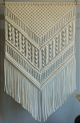 Painel de Parede em Macramê Artesanal Boho
