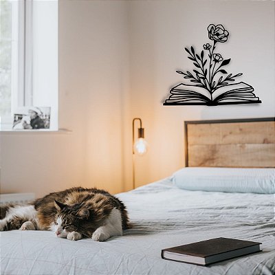 Livro e Flores decoração em mdf