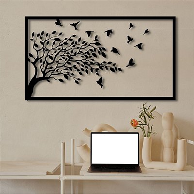 Árvore Pássaros decoração em mdf