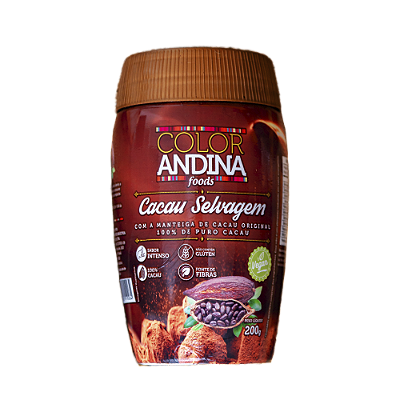 CACAU SELVAGEM 200g 100% PURO (COLOR ANDINA)