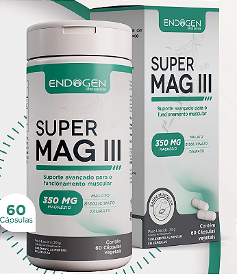 Super Mag III 350mg de Magnésio com 60 cápsulas (Endogen)