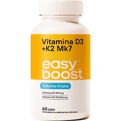 Vitamina D3+K2 Mk7 com 60 cap (Easy boost)