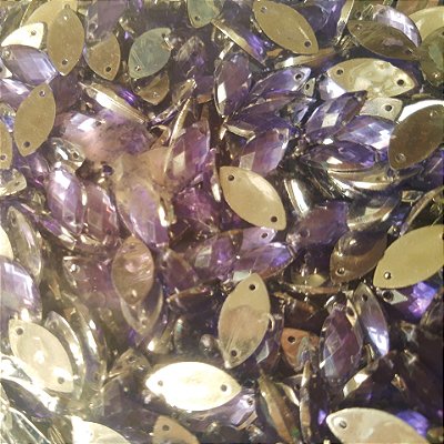 Chaton acrílico Navete com furo, pct c/100 un