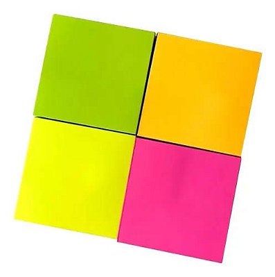 bloco adesivo neon 38x50mm com 4 unidades