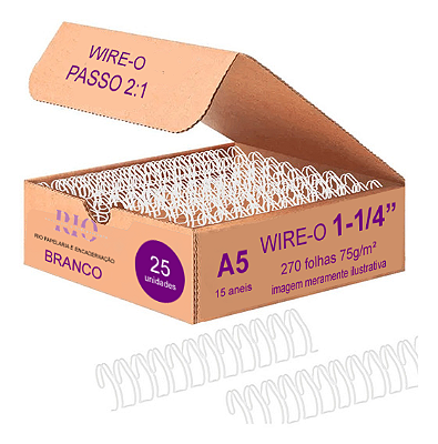 Caixa wire-o 1 1/4 - 25 unidades - 16 aneis - A5