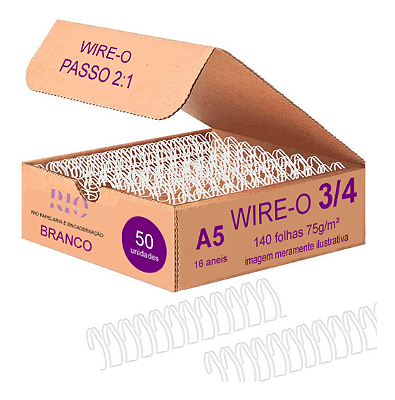Caixa wire-o 3/4 - 50 unidades - 16 ANEIS - A5