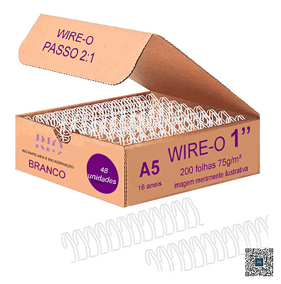 Caixa wire-o 1'' - 48 unidades - 16 ANEIS - A5