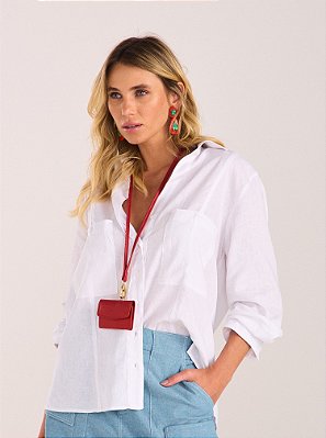 Camisa Nilva Cambraia Recorte Branco