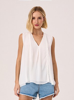 Blusa Bata Estela Branca