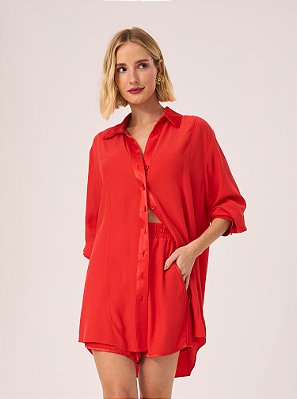 Coordenado Edielda Acetinado Vermelho