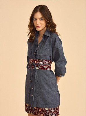 Jaqueta Jeans Aylla Ampla Azul