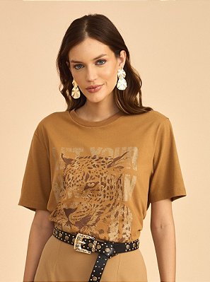 T-shirt Patricia Malha Caramelo