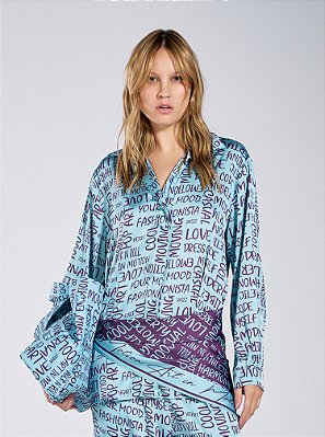 Camisa Kelly Acetinada Estampada