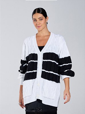 Cardigã Alice Tricot Maxi Off White