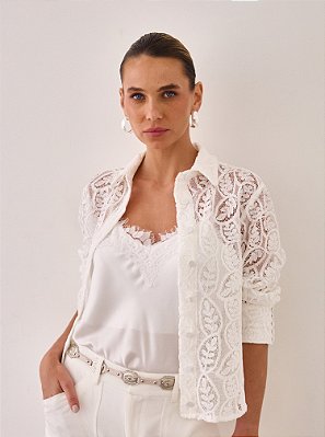 Camisa Lucia Renda Branca