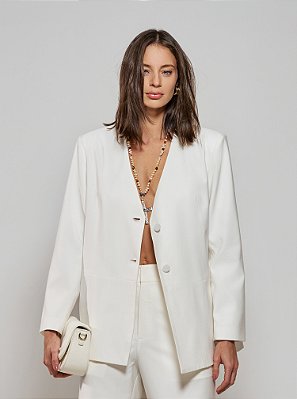 Blazer Julia Alfaiataria Twill Gola Off White