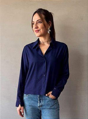 Camisa Vera Manga Longa Marinho